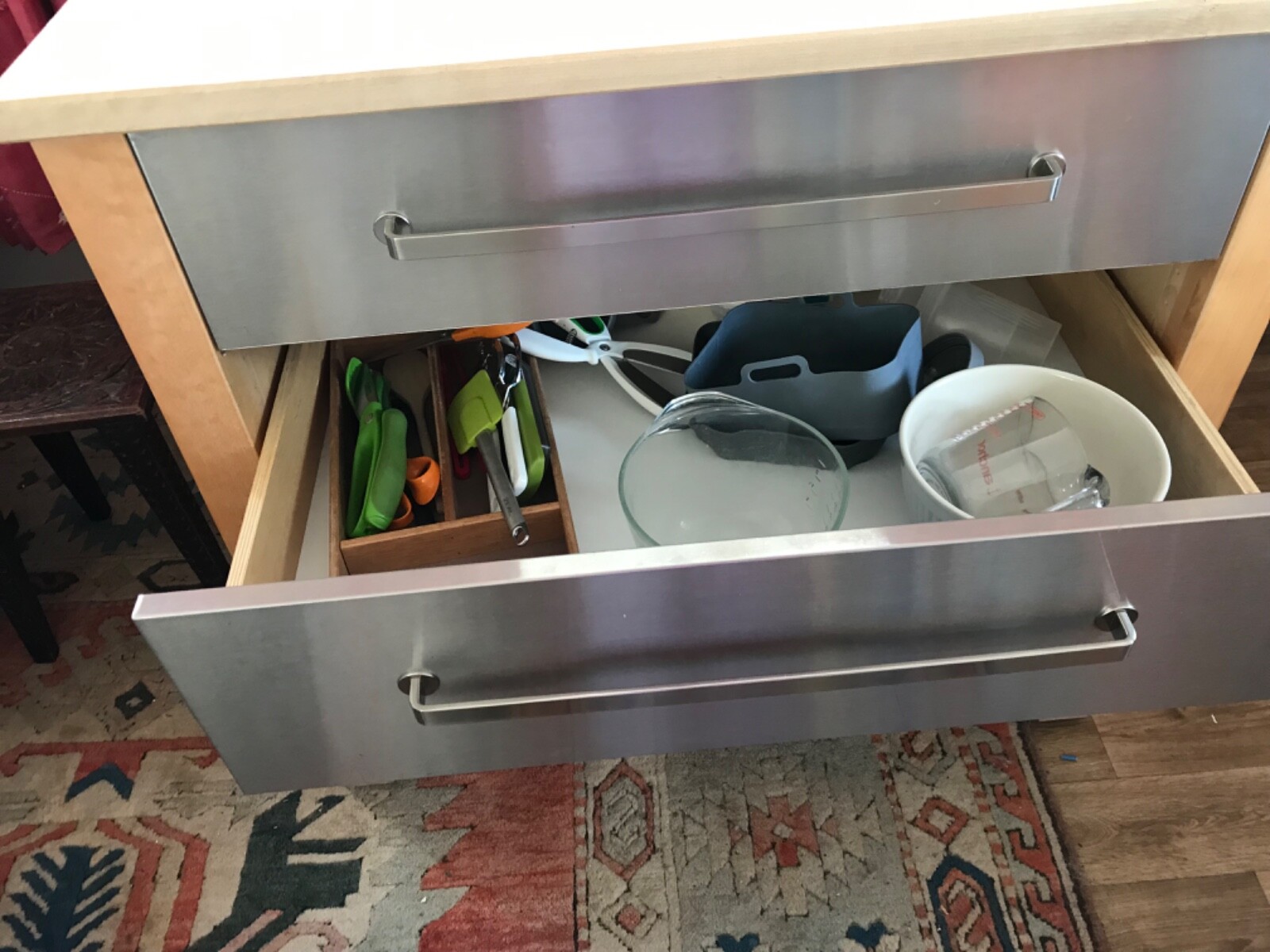 ikea varde freestanding kitchen unit soild beech wood 3 stainless steel