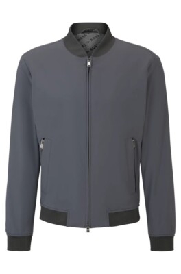 Hugo Boss Slim-Fit Jacket in Crease-Resistant Jersey Grey Size