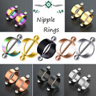 2x Stainless Steel 14g Round Hoop Circle Nipple Shield Bar Rings Body Piercing