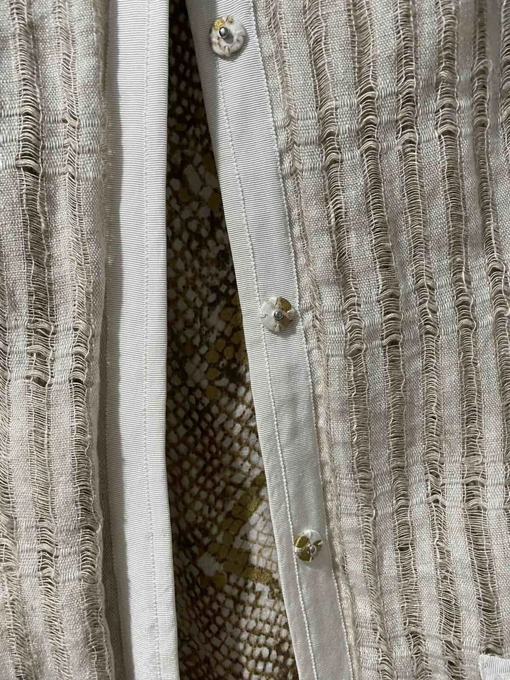 Chico's 100% Linen Snap Front Women's Reversible Lightweight Jacket Size L - Image 4 of 4