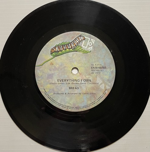 Bread Everything I Own Vinyl Record 7” 45 RPM EKM-45765 Elektra 1972 - Picture 14 of 24