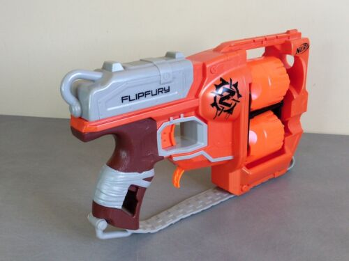 Nerf N-Strike Zombie Flipfury Naranja + 12 Dardos - Muy Buen Estado - Imagen 2 de 7