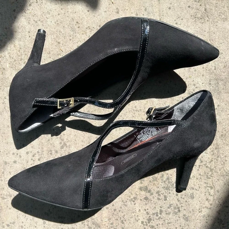 [6.5] Zapato de oficina perfecto Rockport In Motion negro con tiras de tacón de gatito nuevo sin etiquetas Foto 4 de 4