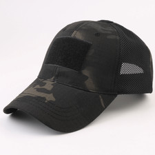 Military-Style Tactical Patch Hat with Adjustable Strap  Breathable  Unisex