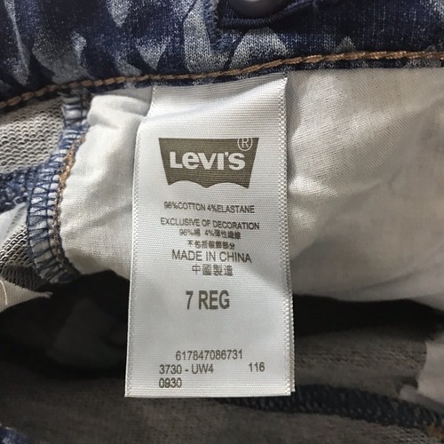 Levis Pants Girls 7 Regular Blue Denim Super Skinny Knit Jean Geometric Stretch - Picture 5 of 11