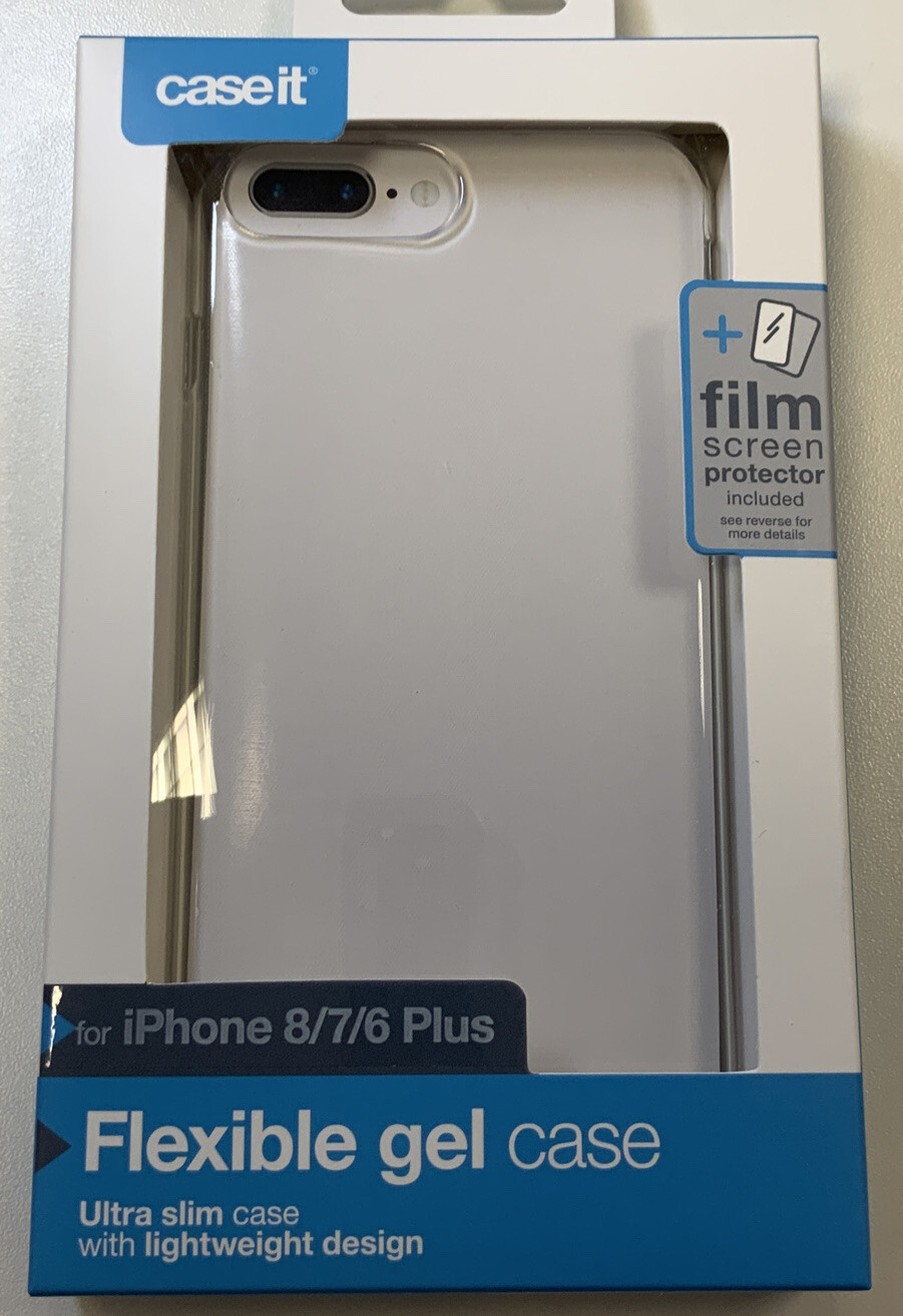 Caseit iPhone 8/7/6 Plus Ultra Slim Flexible Gel Case Screen Protector New