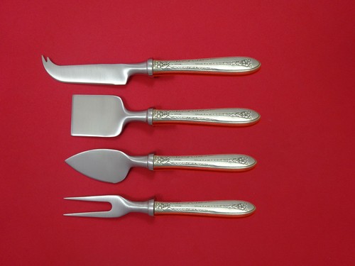 Margaret Rose By National Sterling Silver Cheese Serving Set 4 piece HHWS Custom - Picture 2 of 7