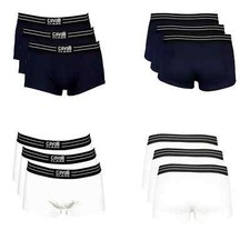 Cavalli Class Herren Underwear 3er-Set Boxershorts Weiß oder Blau M-L-XL