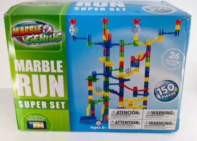 Marble Genius Marble Run Super Set-Maze Track 150 Pieces / 26 Action Pieces NEW