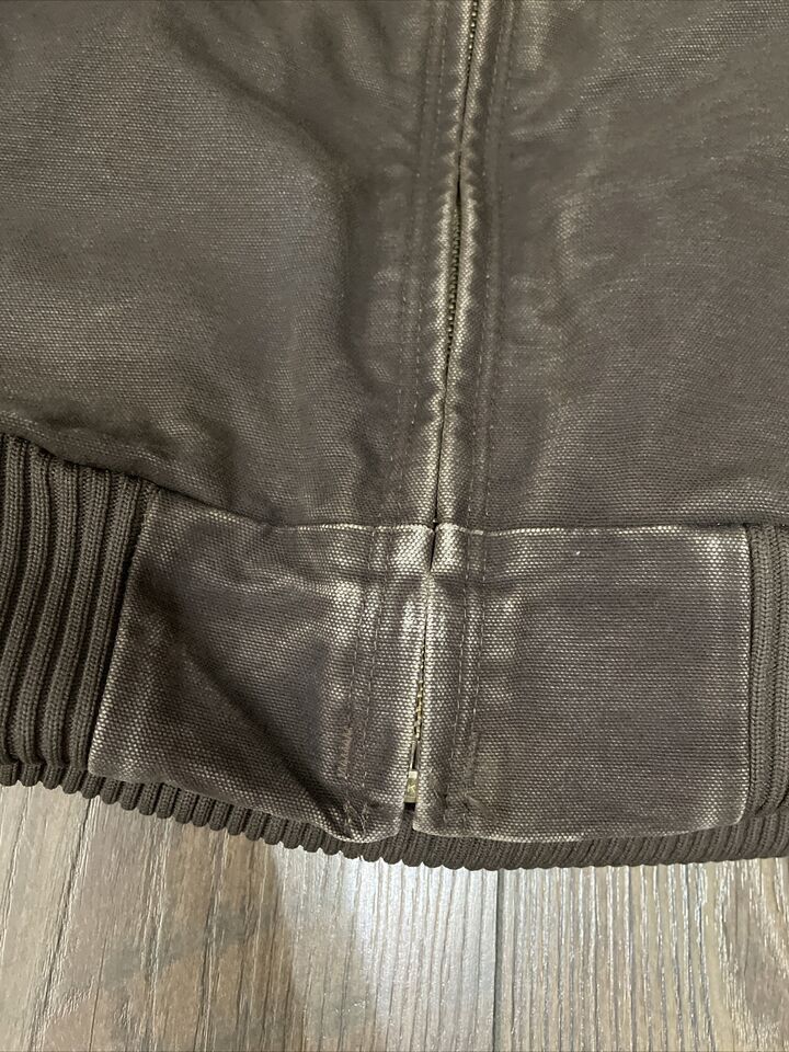 Vintage Men's Carhartt J130 DKB Dark Brown Lined Quilted Canvas Jacket ...