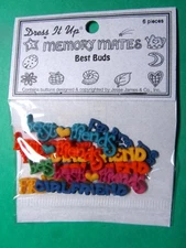 JESSE JAMES DRESS IT UP MEMORY MATES BEST BUDS CRAFT EMBELLISHMENT BUTTONS NIP 