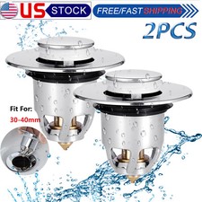 2PCS Bathtub Drain Stopper Bathroom Bath Tub Sink Waste Pop-Up Plug Replacements