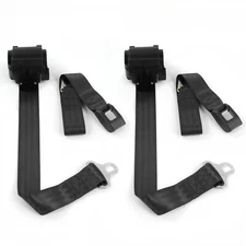 Dodge Charger 1981 - 1987 Standard 2pt Black Retractable Bucket Seat Belt Kit - 