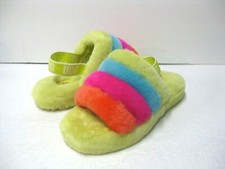 UGG FLUFF YEAH SLIDE KID/ WOMEN SANDAL NEON RAINBOW US KID 4 / Women 6