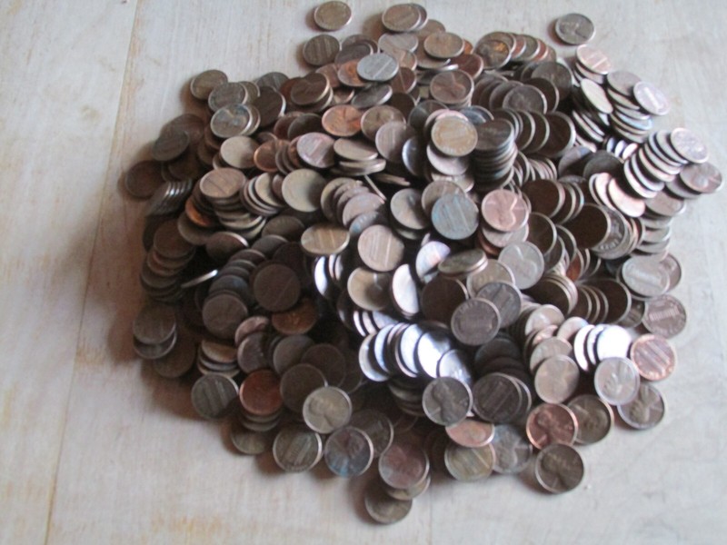 bulk US pennies 1959-1981 Lincoln Memorial 5 pounds  bullion coins 95% copper