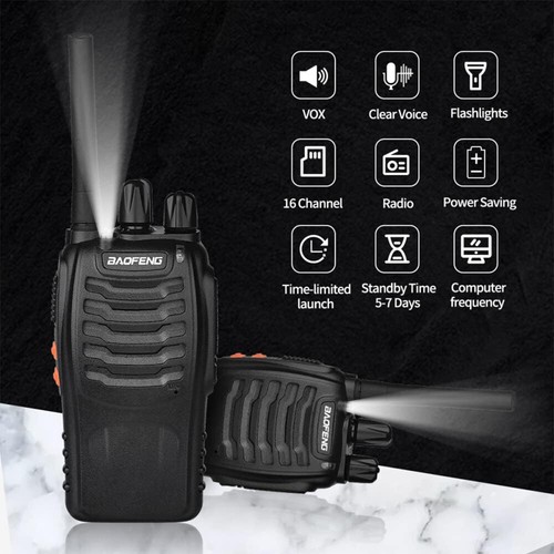 2/4 Baofeng Walkie Talkie BF-88E Radiotelefony Zestaw radiotelefonów ręcznych 16 kanałów 5KM - Zdjęcie 4 z 18