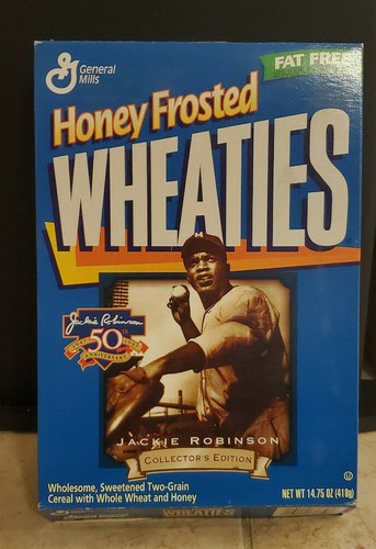 Jackie Robinson Brooklyn Dodgers 50th Anniversary 1947-1997 Wheaties Müslischachtel