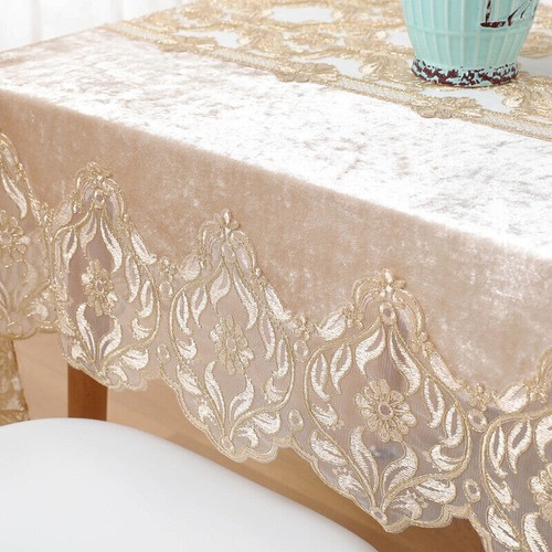 Vintage Embroidered Lace Floral Tablecloth Dining Kitchen Table Cover Wedding - Picture 13 of 52