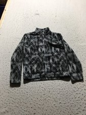 Eddie Bauer Kids Boys Fleece Full Zip M Medium 10/12 Gray Geometric Pockets