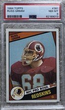 1984 TOPPS RUSS GRIMM RC PSA 8