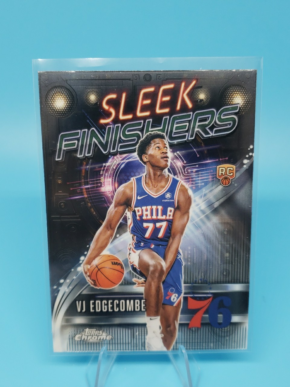 VJ Edgecombe Rookie 2025-26 Topps Chrome #SF-23 Sleek Finishers RC 76ers C