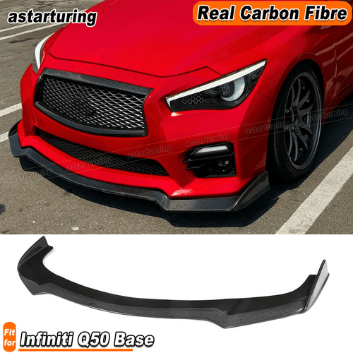 For Infiniti Q50 Base Sedan 2018-2020 REAL Carbon Fiber Front Bumper Lip Spoiler - Bild 1 von 13