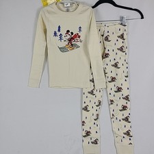 NWT Hanna Andersson Disney Mickey Classic Ski Long John Pajama Set Size 6-7