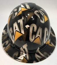 Full Brim Hard Hat Custom Hydro Dipped Construction CAT Theme