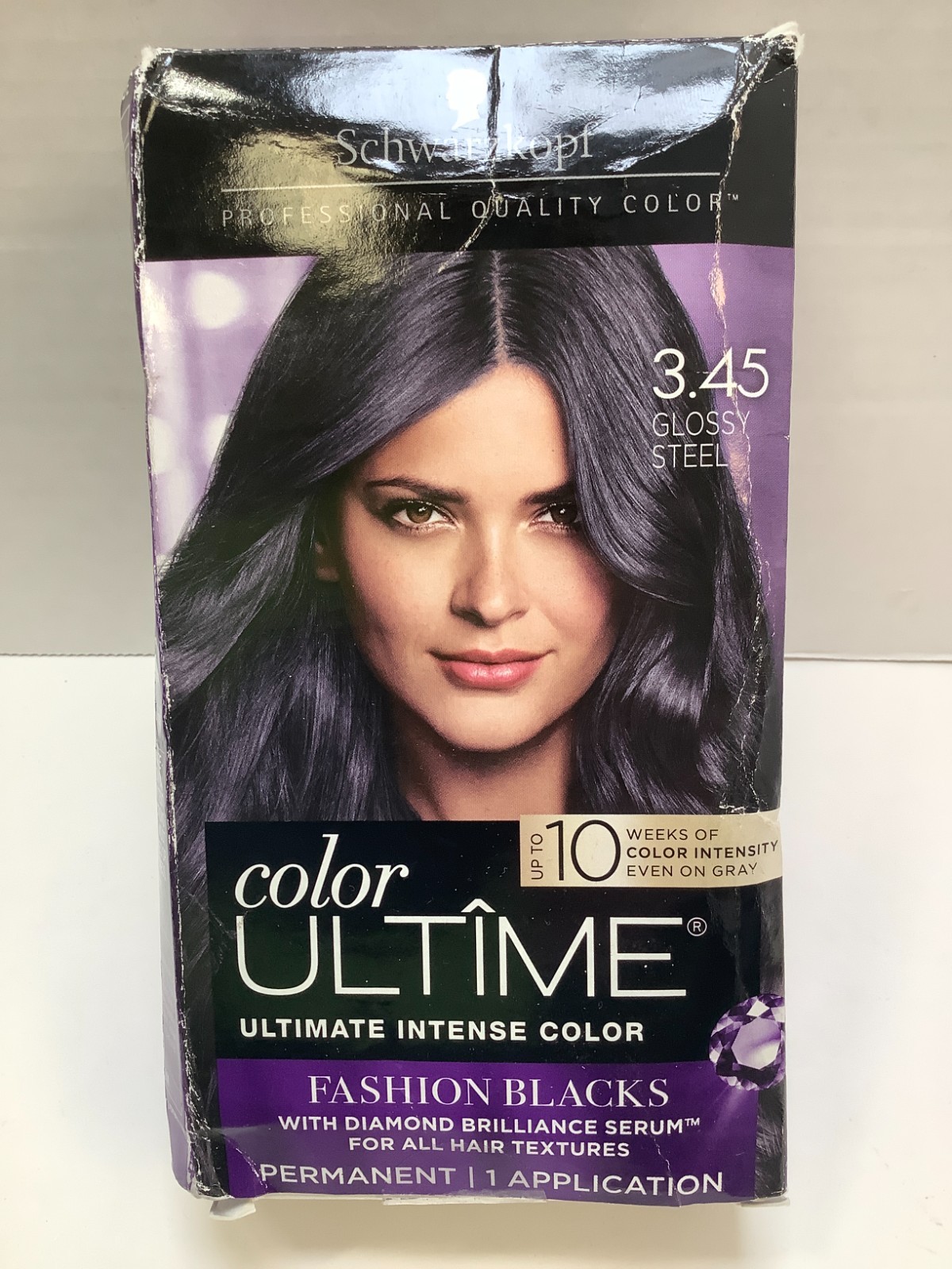 Ultime, Fashion Blacks Permanent Hair Dye, 3.45 Glossy Steel