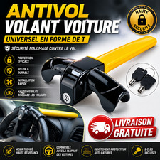 Antivol Volant Voiture Universel T Serrure Sécurité Auto Haute Protection