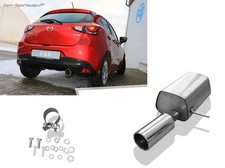 FOX Edelstahl Sportauspuff Mazda 2 Typ DJ ab 2014 100mm rund eingerollt