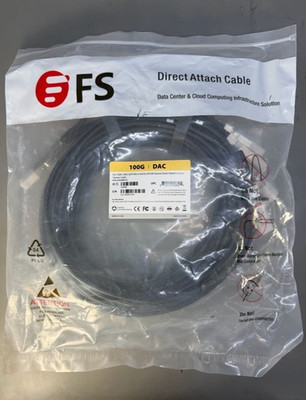 FS; Q-4S28PC05; 100G 5m (16ft); Passive Direct Attach Copper Twinax Cable