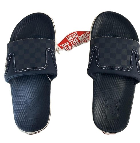 New Vans Checkerboard Blue Slides Sandals Shoes  Men's sz 7 Ultracush Insole