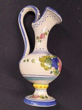 Vaso Brocca Ceramica Firmata Deruta Vintage 22 Cm Dipinta A Mano Italia  Piatto