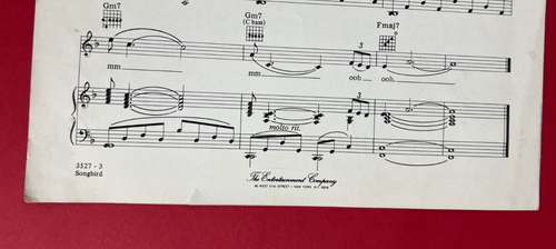 BARBRA STREISAND ~ SONGBIRD Sheet Music 1978 ~ Vocal Piano Guitar Chords - Picture 6 of 11