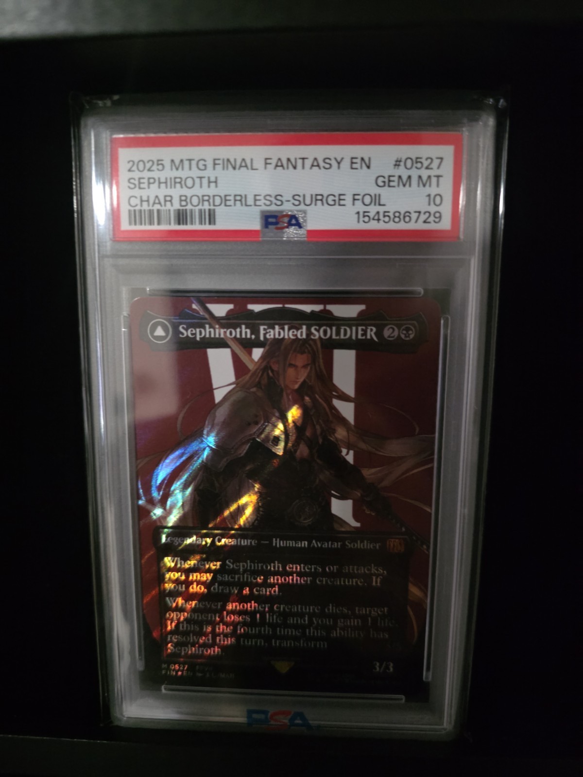 PSA 10 Sephiroth, Fabled SOLDIER (Borderless) (Surge Foil) Final Fantasy Foil
