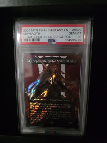 PSA 10 Sephiroth, Fabled SOLDIER (Borderless) (Surge Foil) Final Fantasy Foil