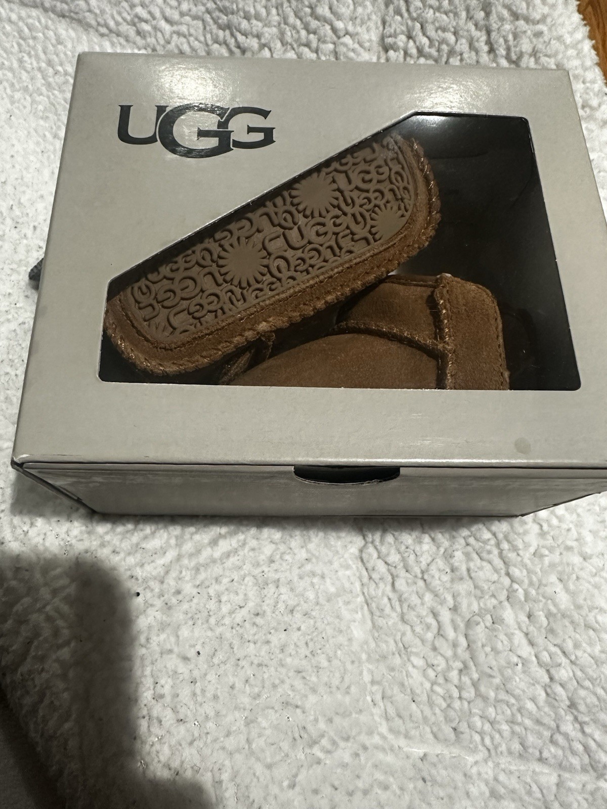 UGG Baby Classic Ultra Mini Bootie Brown Suede Slip On US Size 0/1
