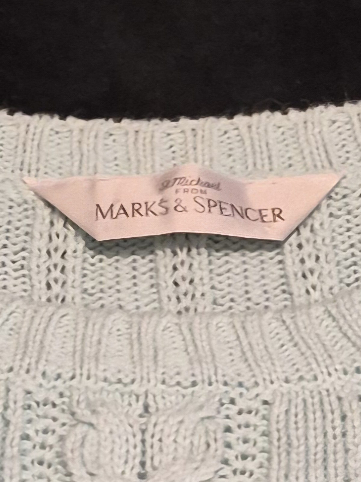 Vintage 90s St Michael (M&S) Pastel Blue Knitted Y2K Size Medium Cottagecore