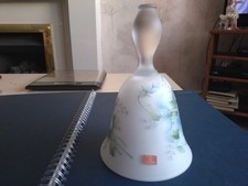 glass bell made in Italy blue flowers no chips in Very good condition