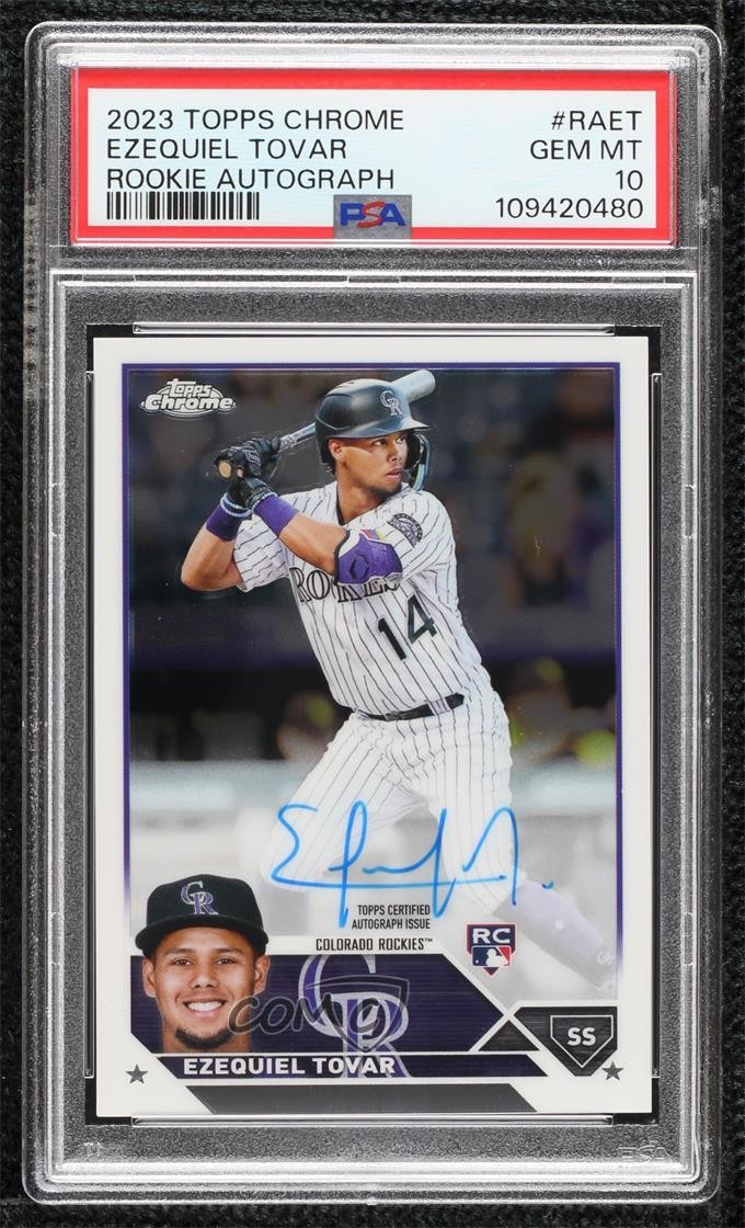 2023 Topps Chrome Rookie Ezequiel Tovar #RA-ET PSA 10 GEM MT Auto RC 0ms8