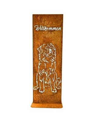 Stele Berner-Sennenhund Höhe 85 cm Rostdeko Edelrost Gartenschild Deko Hund