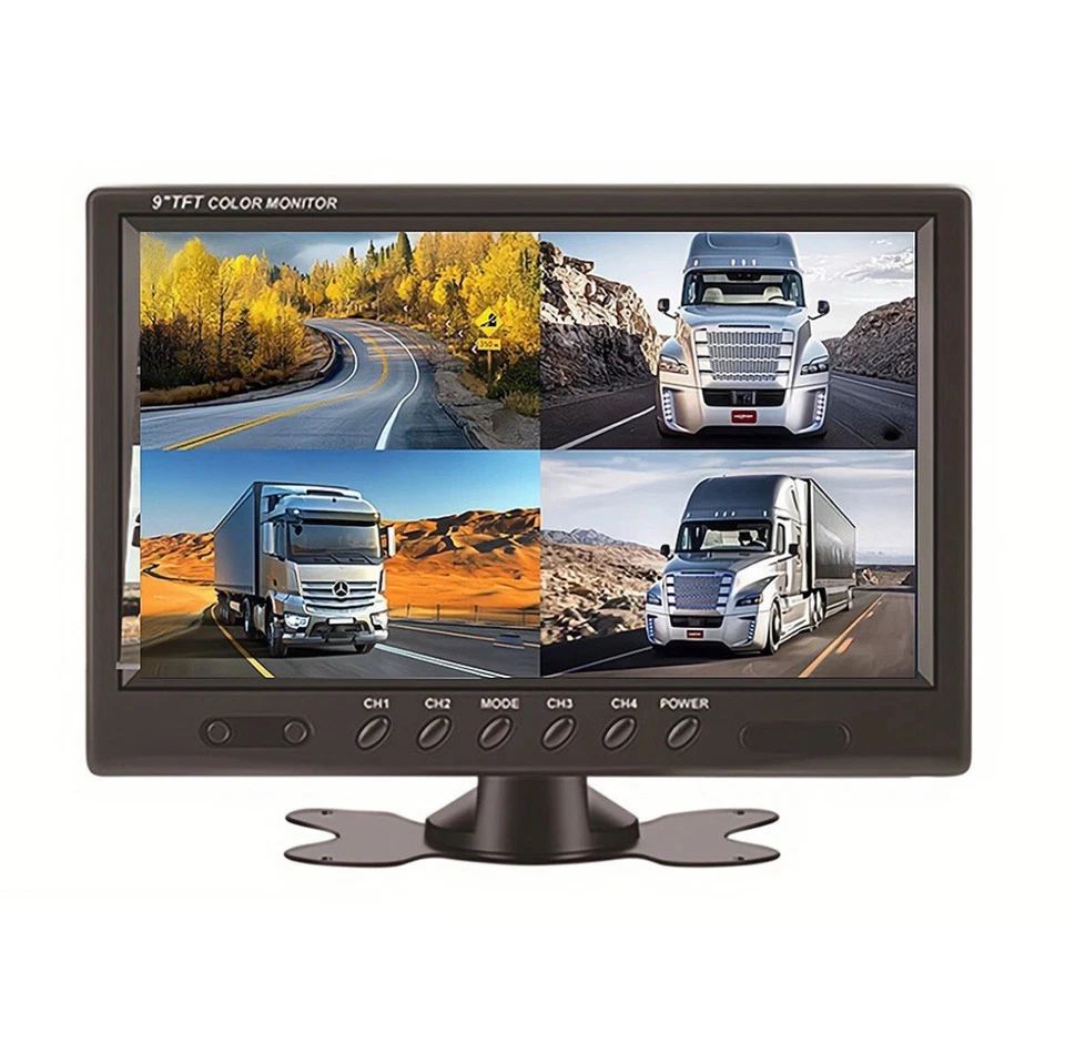 9 Inch TFT LCD Monitor Quad Split HD Displays Screen 4 Channels RCA Vid L:0611 - Image 3 of 4