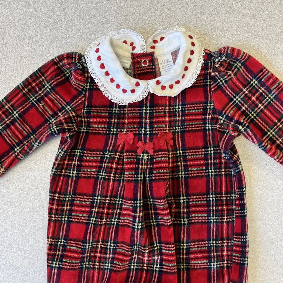 First Impressions Christmas Baby girl 0-3 months Red One Piece - Image 3 of 4