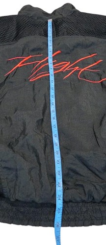 Vtg Nike Flight Track Jacket Jordan Embroidered Spell Out Logo Black 90s *READ* - Picture 9 of 12