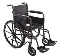 Breeze Mobility Self Propelled Folding Steel Wheelchair Half Back & Seat Belt