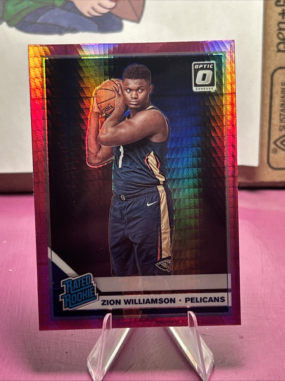 2019-20 Donruss Optic - Rated Rookie Zion Williamson #158 Pink Hyper Prizm (RC)