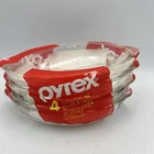 4 New Pyrex by Corning Clear Glass 8 oz. Oval Baking Dessert Dishes #328
