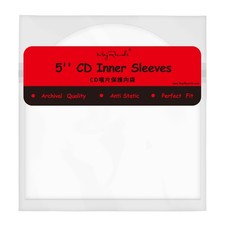 100PCS CD/DVD Inner Sleeves Transparent Plastic Sleeve
