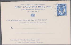 MayfairStamps Queensland Penny Half Penny Universal Postal Union Stationery Card